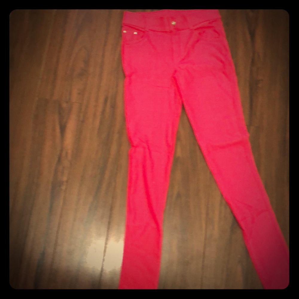 Hot Pink jean leggings